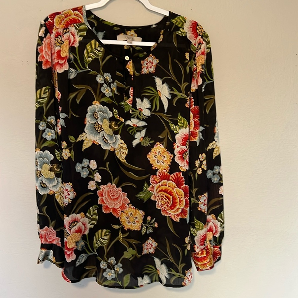 Floral tunic length blouse from Ann Taylor Loft.